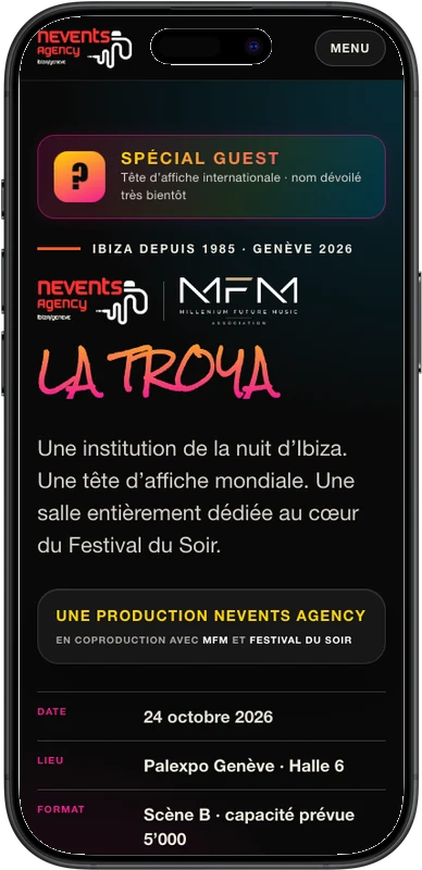 NEvents Agency, version mobile